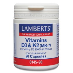 LAMBERTS VITAMINA D3&K2 (MK-7) - 90 CAPSULAS