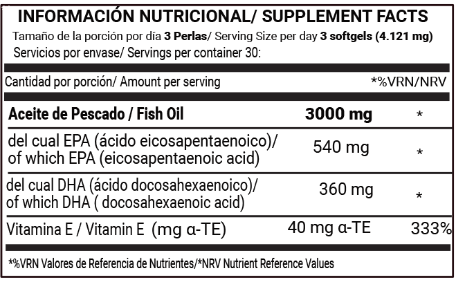 informacion nutricional omega 3